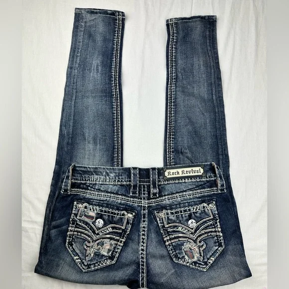 Rock Revival Women's Blue Raven skinny Jeans size 26 - Picture 1 of 7